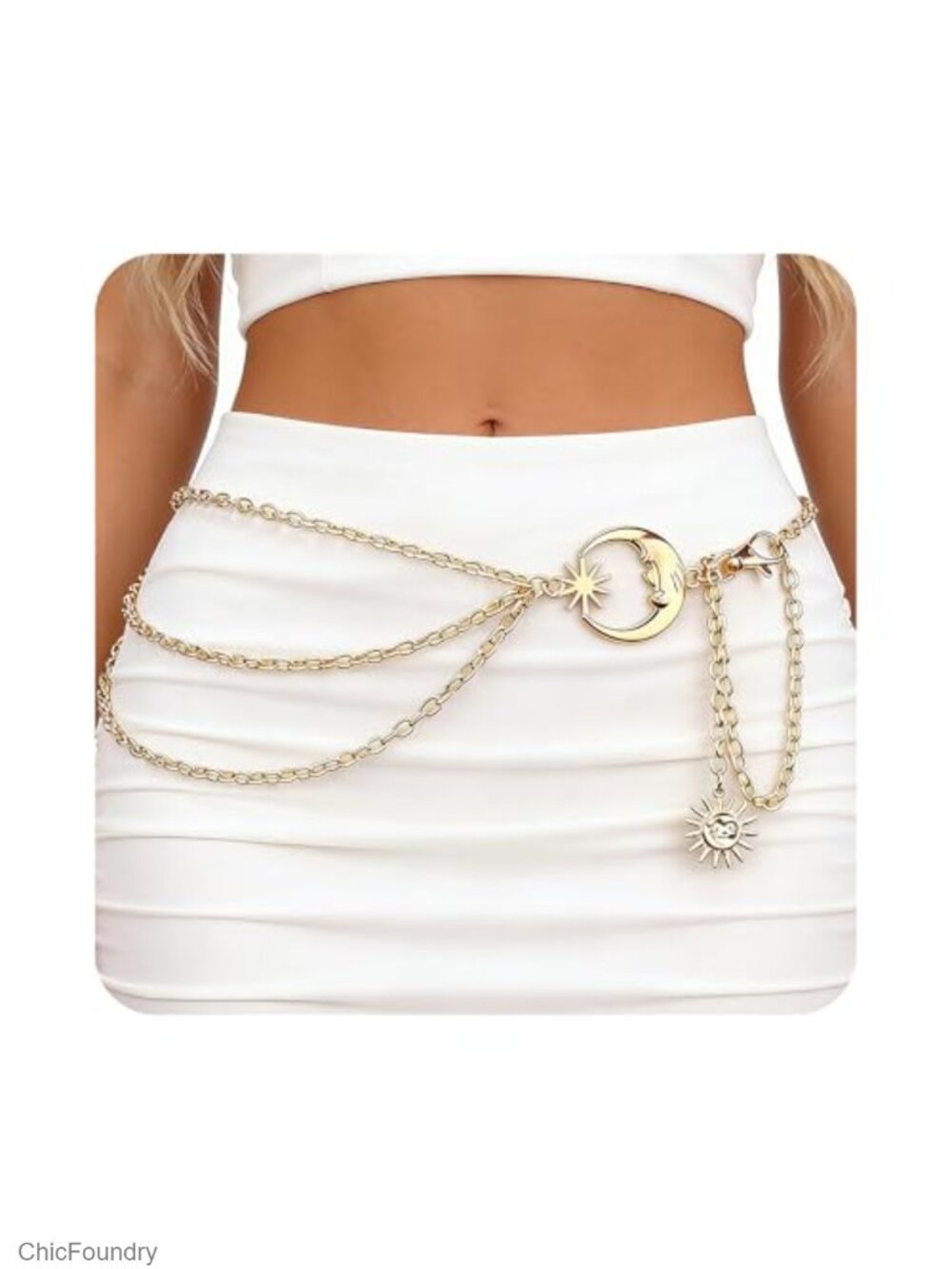 Boho Waist Chain Renaissance Sun Body Jewelry Belly Belt Womens